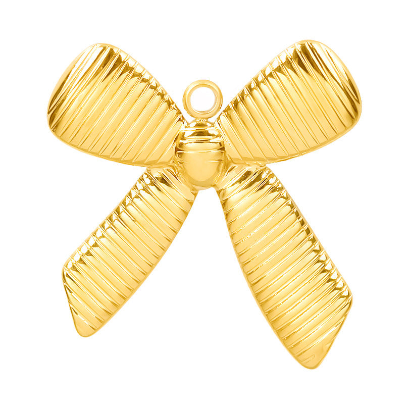 Golden Bow Tie Pendant For Stylish Looks Made Of Durable 304 Stainless Steel
