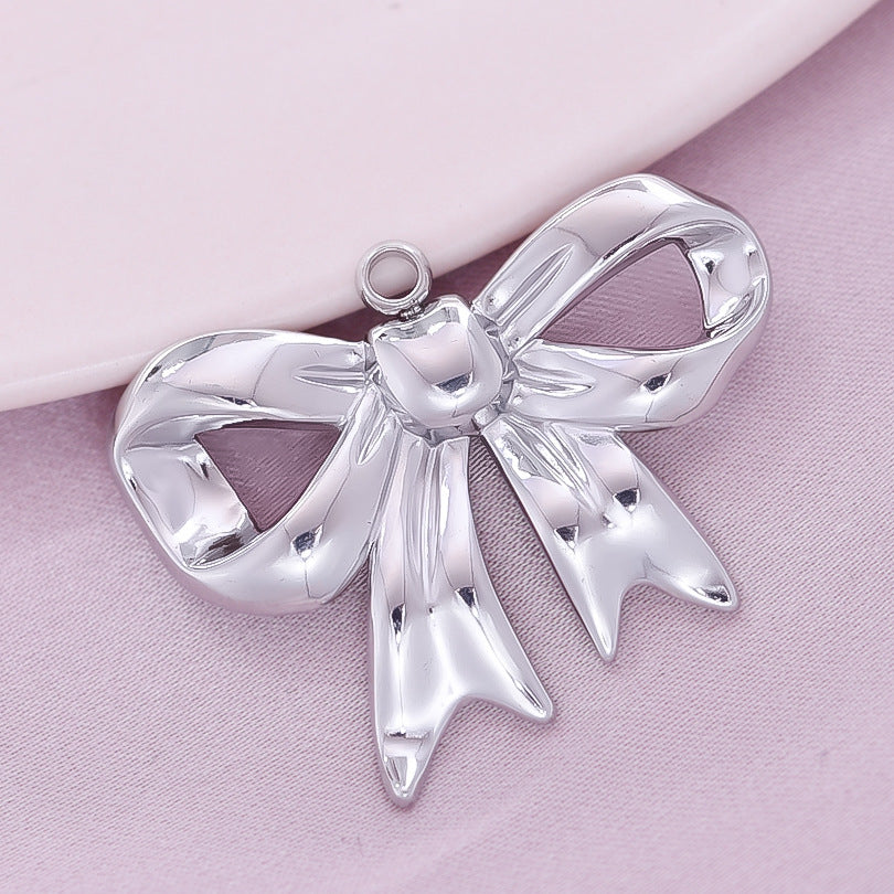Golden Bow Tie Pendant For Stylish Looks Made Of Durable 304 Stainless Steel