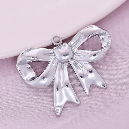 Golden Bow Tie Pendant For Stylish Looks Made Of Durable 304 Stainless Steel