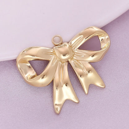 Golden Bow Tie Pendant For Stylish Looks Made Of Durable 304 Stainless Steel