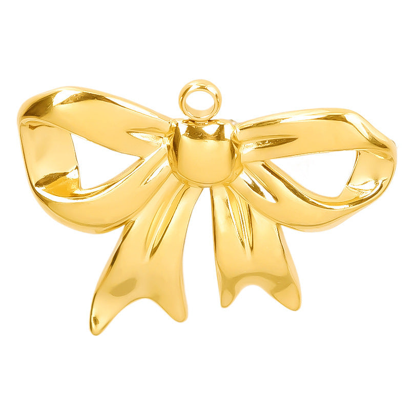 Golden Bow Tie Pendant For Stylish Looks Made Of Durable 304 Stainless Steel