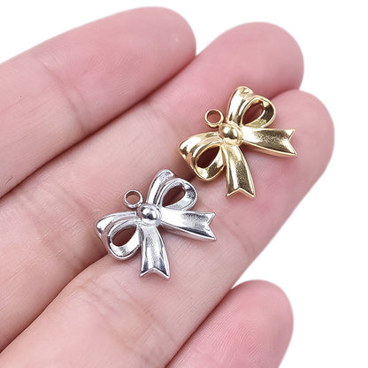 Golden Bow Tie Pendant For Stylish Looks Made Of Durable 304 Stainless Steel
