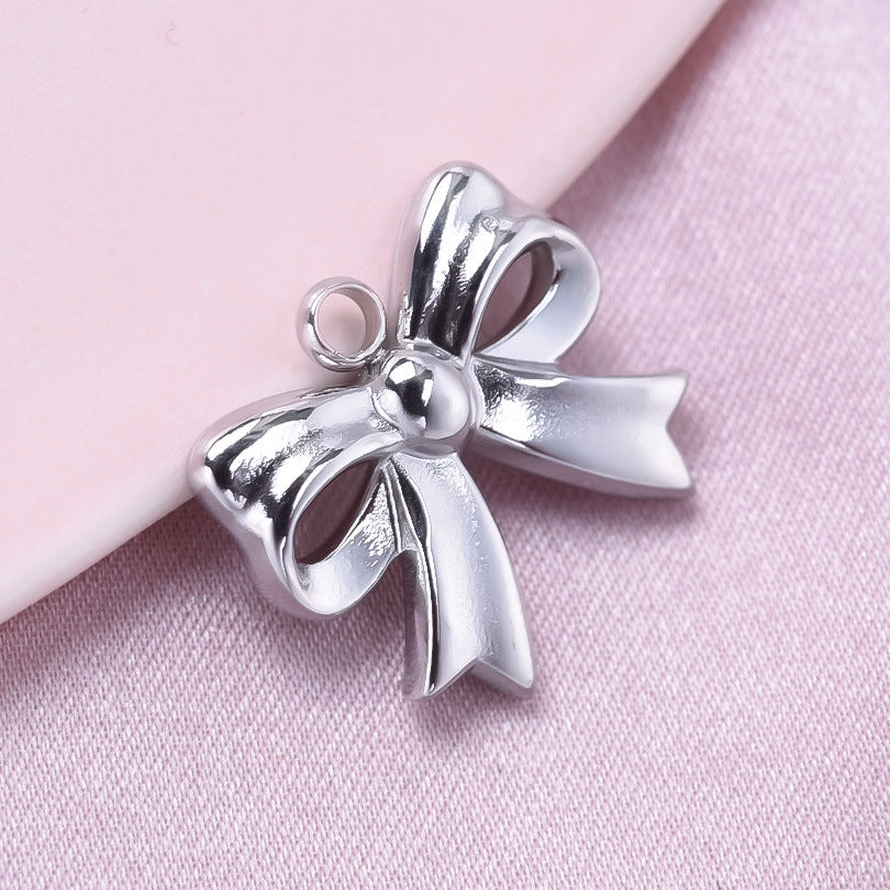 Golden Bow Tie Pendant For Stylish Looks Made Of Durable 304 Stainless Steel
