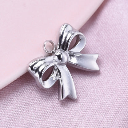 Golden Bow Tie Pendant For Stylish Looks Made Of Durable 304 Stainless Steel