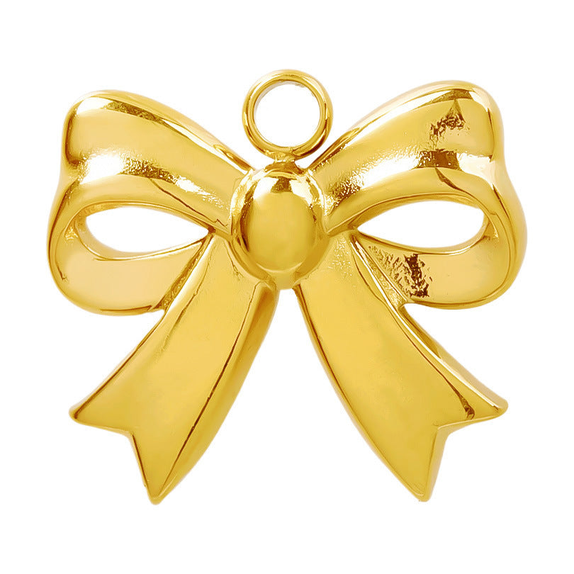 Golden Bow Tie Pendant For Stylish Looks Made Of Durable 304 Stainless Steel