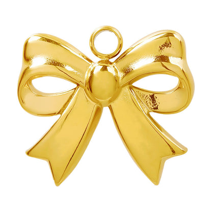Golden Bow Tie Pendant For Stylish Looks Made Of Durable 304 Stainless Steel