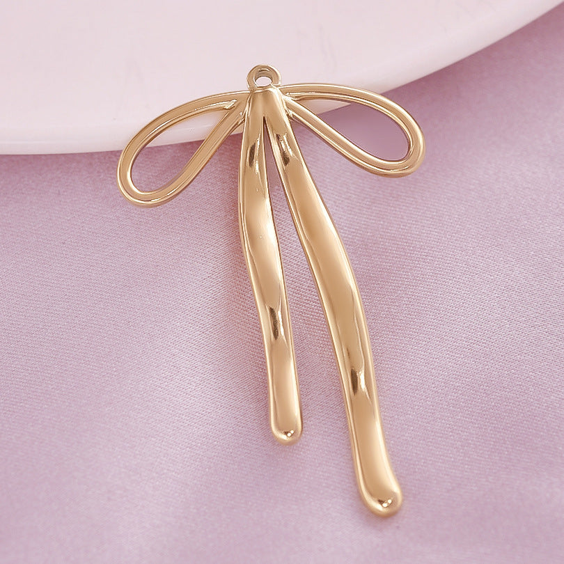 Golden Bow Tie Pendant For Stylish Looks Made Of Durable 304 Stainless Steel