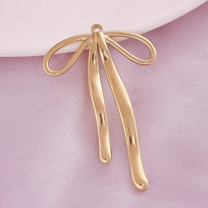 Golden Bow Tie Pendant For Stylish Looks Made Of Durable 304 Stainless Steel
