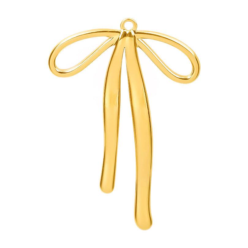 Golden Bow Tie Pendant For Stylish Looks Made Of Durable 304 Stainless Steel