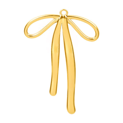 Golden Bow Tie Pendant For Stylish Looks Made Of Durable 304 Stainless Steel