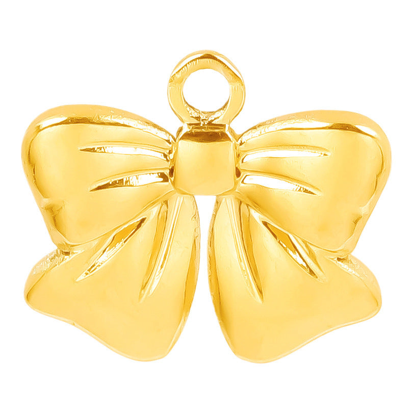 Golden Bow Tie Pendant For Stylish Looks Made Of Durable 304 Stainless Steel