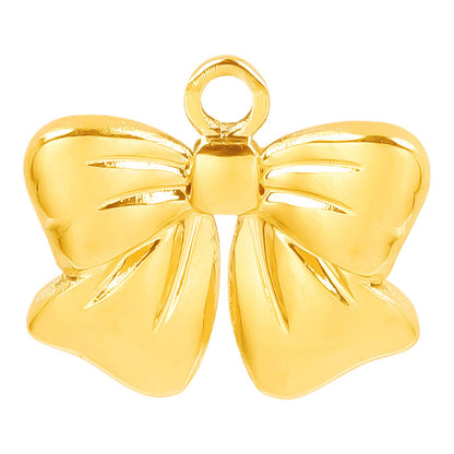 Golden Bow Tie Pendant For Stylish Looks Made Of Durable 304 Stainless Steel