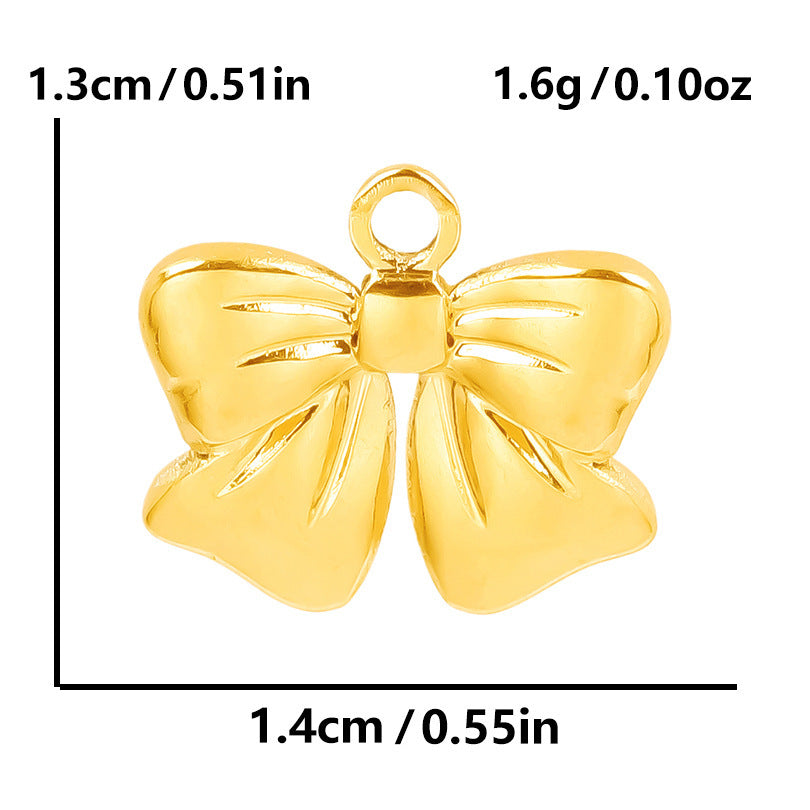 Golden Bow Tie Pendant For Stylish Looks Made Of Durable 304 Stainless Steel
