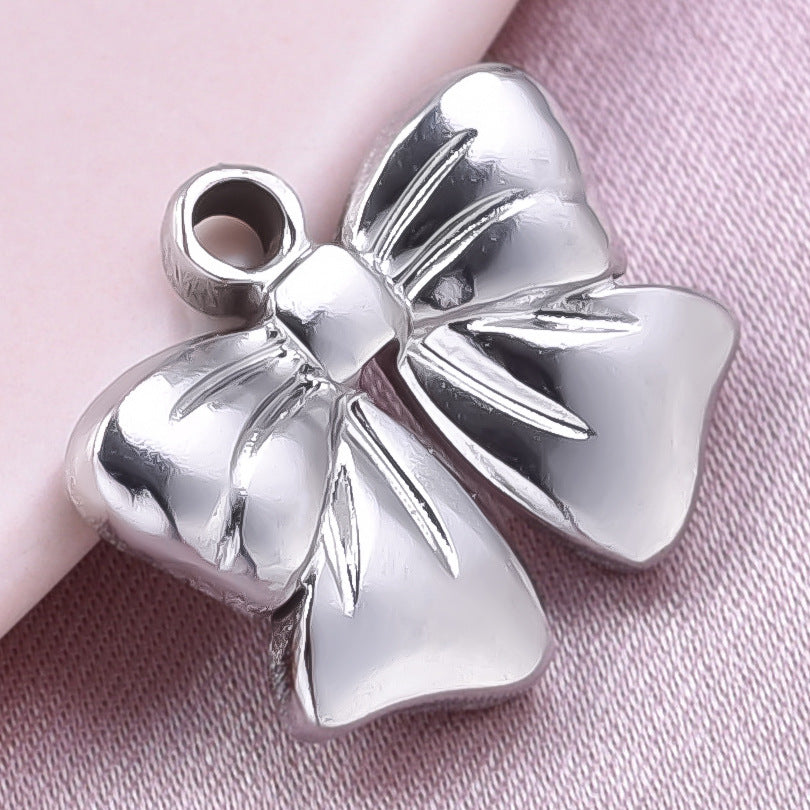 Golden Bow Tie Pendant For Stylish Looks Made Of Durable 304 Stainless Steel