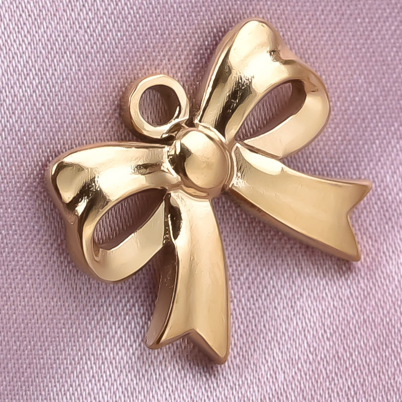 Golden Bow Tie Pendant For Stylish Looks Made Of Durable 304 Stainless Steel