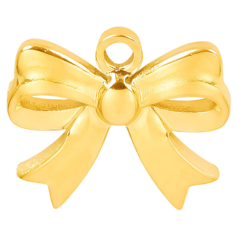 Golden Bow Tie Pendant For Stylish Looks Made Of Durable 304 Stainless Steel