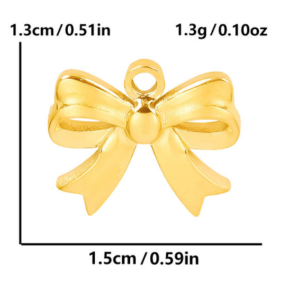 Golden Bow Tie Pendant For Stylish Looks Made Of Durable 304 Stainless Steel