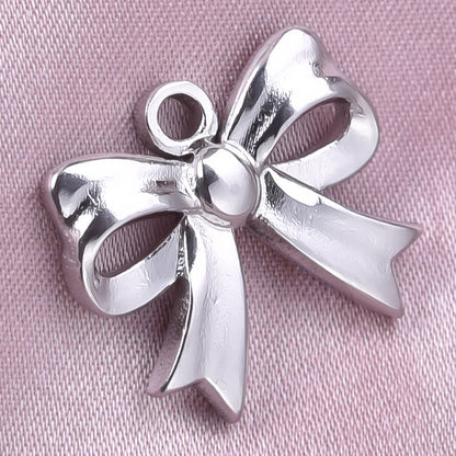 Golden Bow Tie Pendant For Stylish Looks Made Of Durable 304 Stainless Steel
