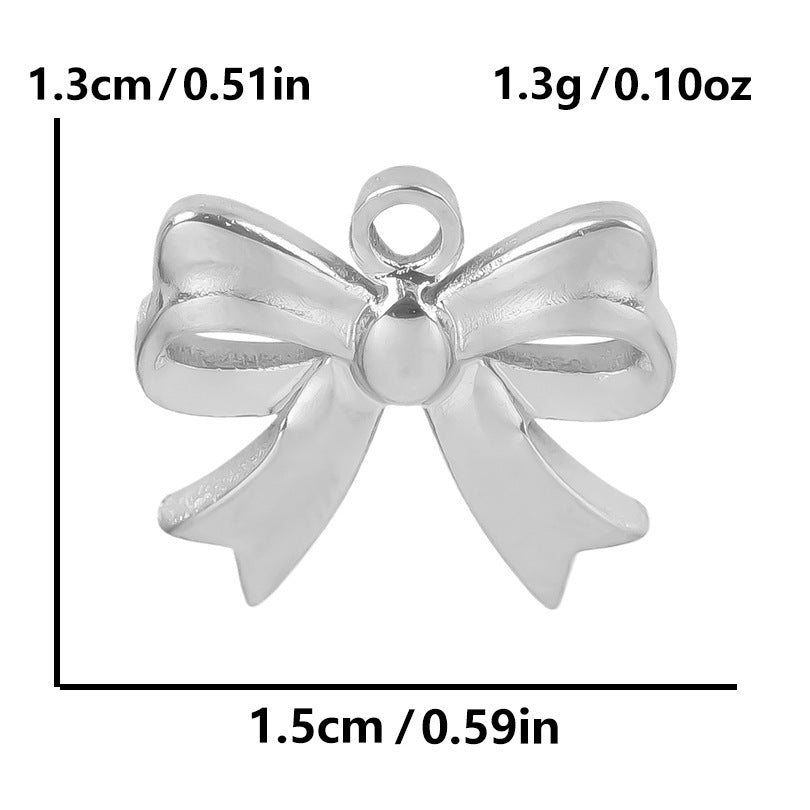 Golden Bow Tie Pendant For Stylish Looks Made Of Durable 304 Stainless Steel