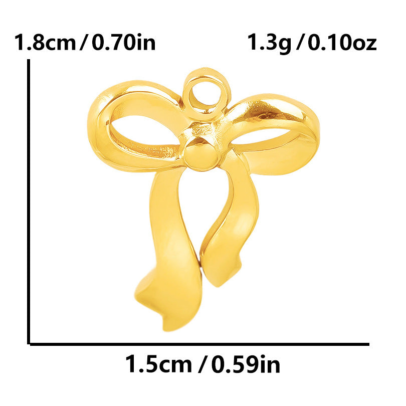Golden Bow Tie Pendant For Stylish Looks Made Of Durable 304 Stainless Steel