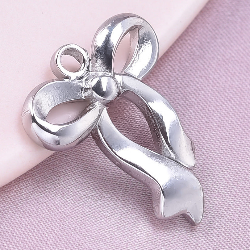 Golden Bow Tie Pendant For Stylish Looks Made Of Durable 304 Stainless Steel