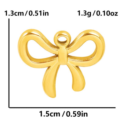 Golden Bow Tie Pendant For Stylish Looks Made Of Durable 304 Stainless Steel