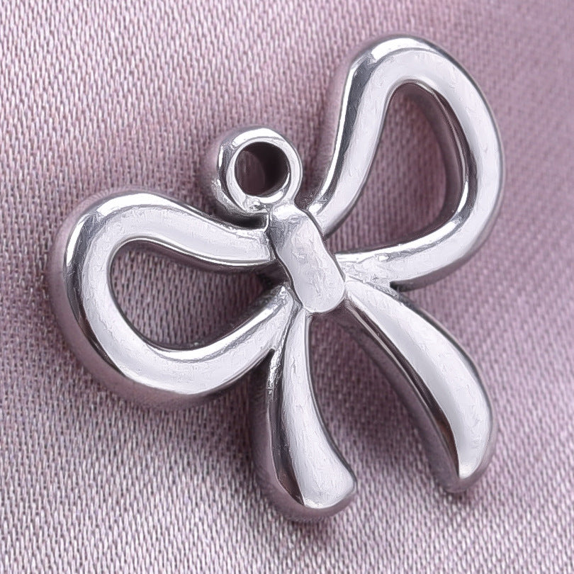 Golden Bow Tie Pendant For Stylish Looks Made Of Durable 304 Stainless Steel