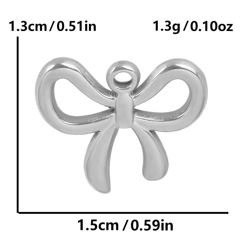 Golden Bow Tie Pendant For Stylish Looks Made Of Durable 304 Stainless Steel
