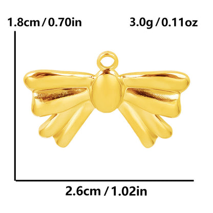 Golden Bow Tie Pendant For Stylish Looks Made Of Durable 304 Stainless Steel