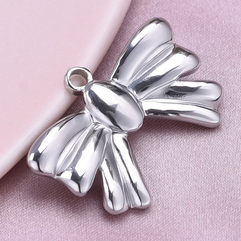 Golden Bow Tie Pendant For Stylish Looks Made Of Durable 304 Stainless Steel
