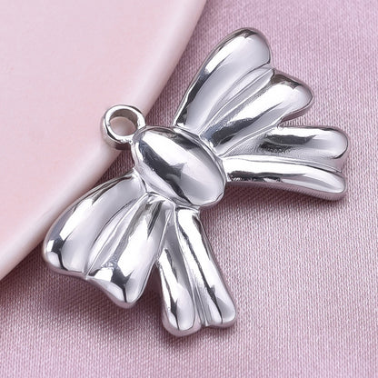 Golden Bow Tie Pendant For Stylish Looks Made Of Durable 304 Stainless Steel