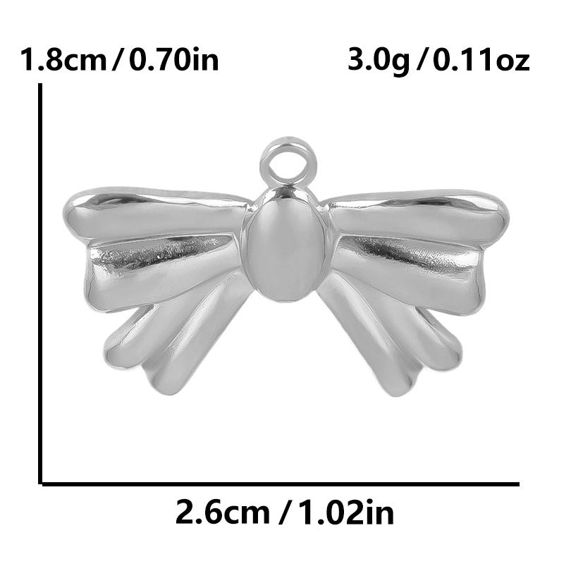 Golden Bow Tie Pendant For Stylish Looks Made Of Durable 304 Stainless Steel