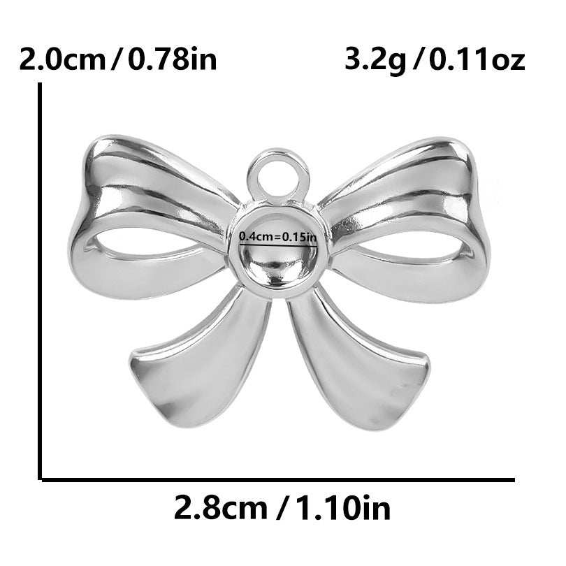 Golden Bow Tie Pendant For Stylish Looks Made Of Durable 304 Stainless Steel
