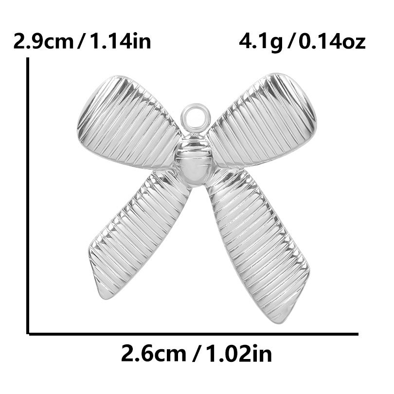 Golden Bow Tie Pendant For Stylish Looks Made Of Durable 304 Stainless Steel