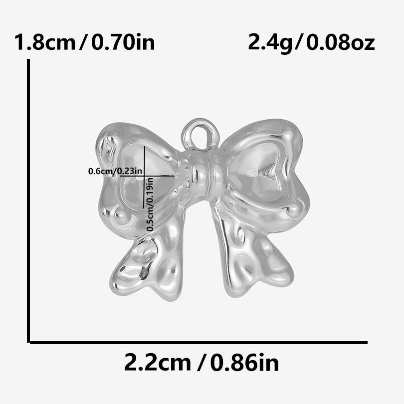 Golden Bow Tie Pendant For Stylish Looks Made Of Durable 304 Stainless Steel