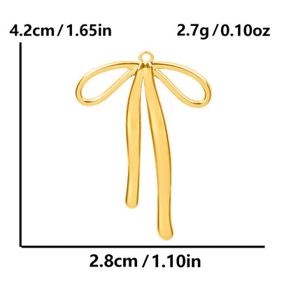 Golden Bow Tie Pendant For Stylish Looks Made Of Durable 304 Stainless Steel