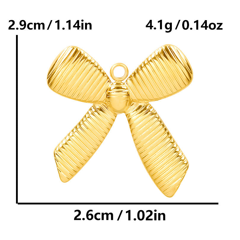 Golden Bow Tie Pendant For Stylish Looks Made Of Durable 304 Stainless Steel