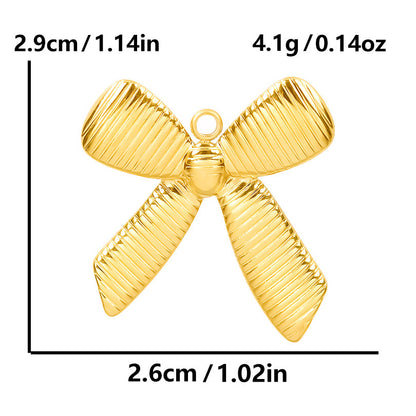 Golden Bow Tie Pendant For Stylish Looks Made Of Durable 304 Stainless Steel