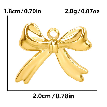 Golden Bow Tie Pendant For Stylish Looks Made Of Durable 304 Stainless Steel