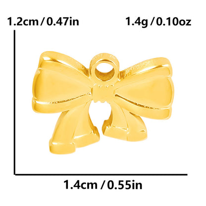 Golden Bow Tie Pendant For Stylish Looks Made Of Durable 304 Stainless Steel