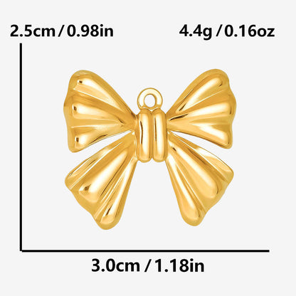 Golden Bow Tie Pendant For Stylish Looks Made Of Durable 304 Stainless Steel