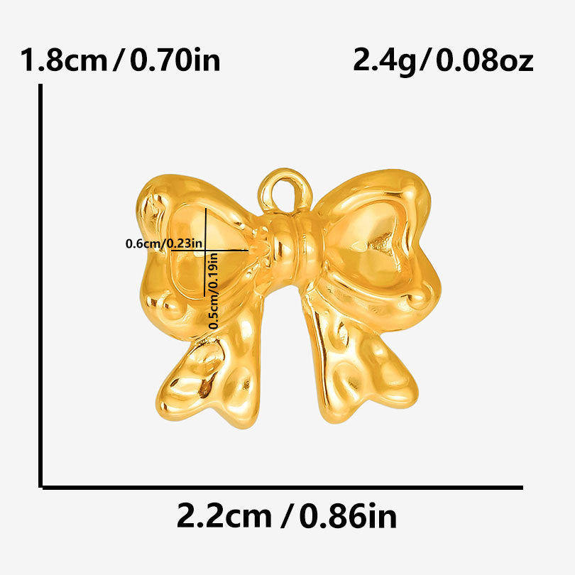 Golden Bow Tie Pendant For Stylish Looks Made Of Durable 304 Stainless Steel