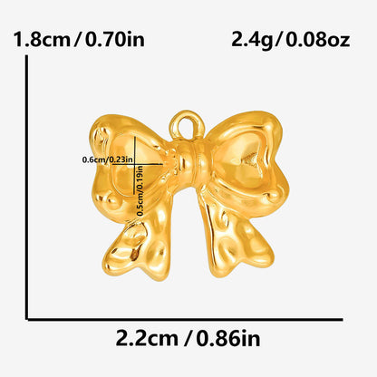 Golden Bow Tie Pendant For Stylish Looks Made Of Durable 304 Stainless Steel