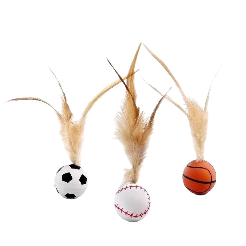 Feather Pet Toy Made Of Durable Rubber, Perfect For Interactive Play With Your Cat
