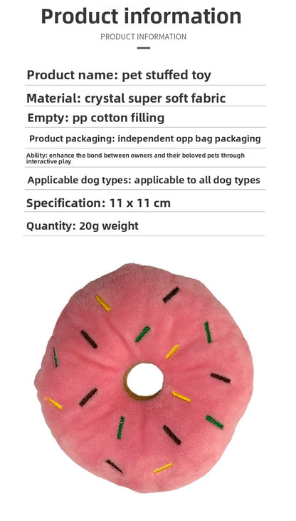 Plush Donuts Dog Toy For Pets, Soft And Durable Chew Toy For Dogs