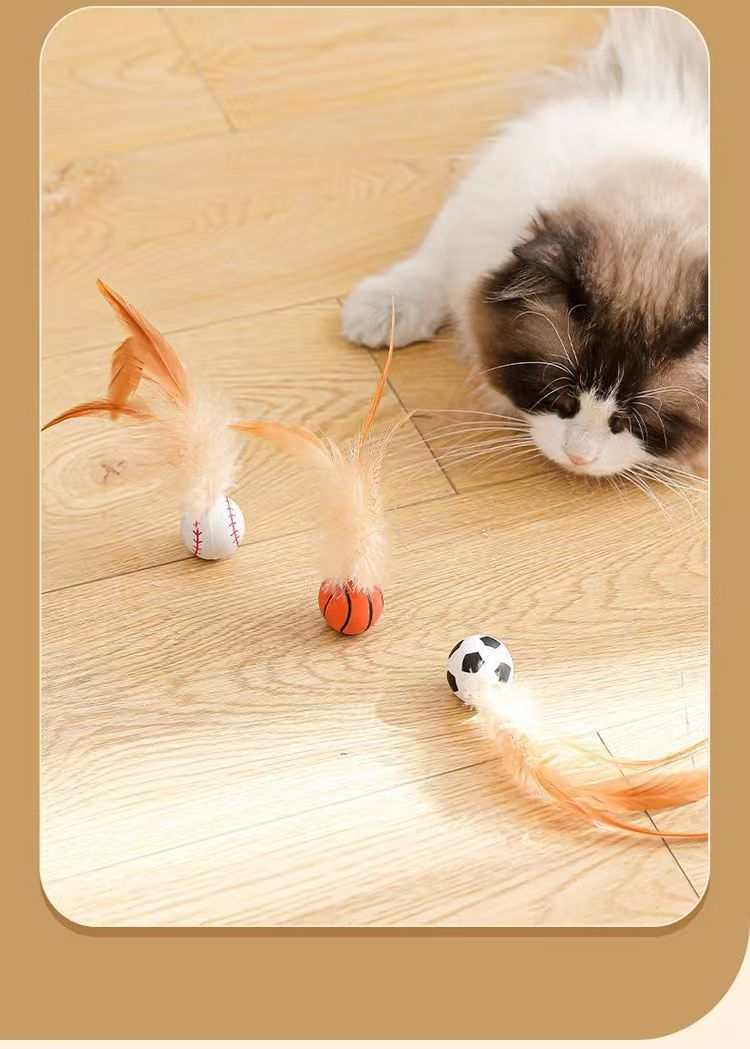 Feather Pet Toy Made Of Durable Rubber, Perfect For Interactive Play With Your Cat