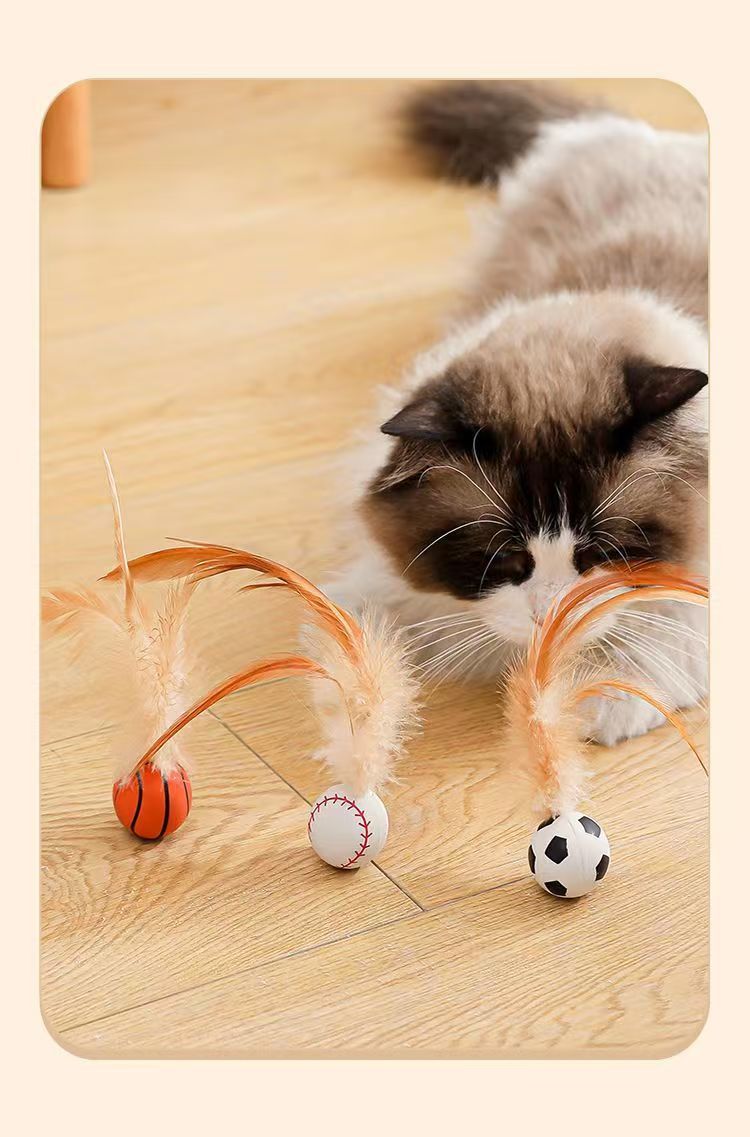 Feather Pet Toy Made Of Durable Rubber, Perfect For Interactive Play With Your Cat