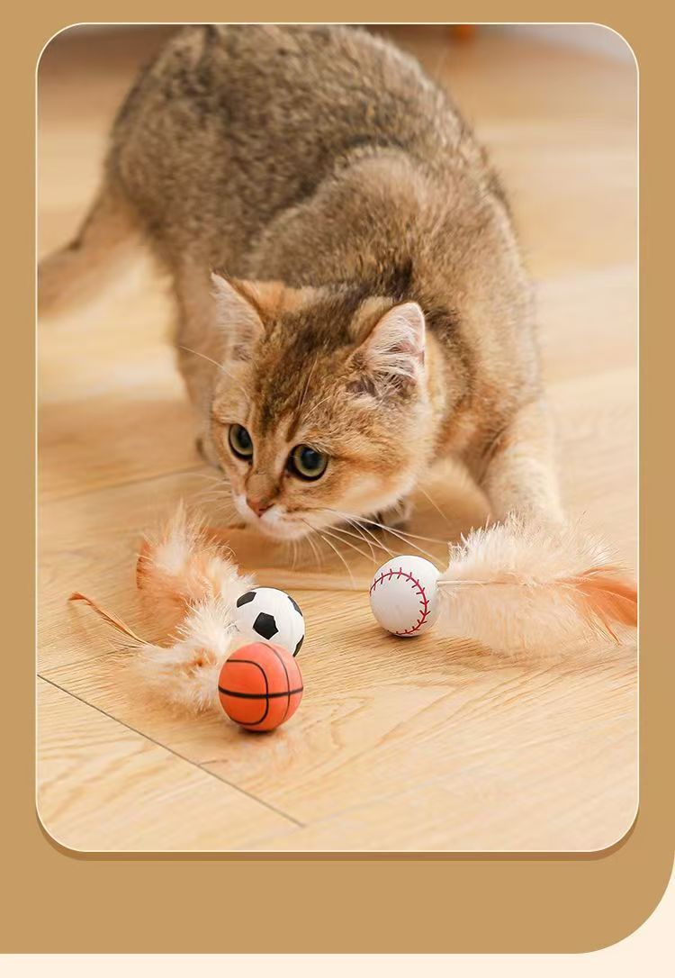 Feather Pet Toy Made Of Durable Rubber, Perfect For Interactive Play With Your Cat