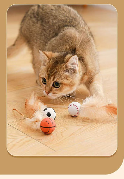 Feather Pet Toy Made Of Durable Rubber, Perfect For Interactive Play With Your Cat