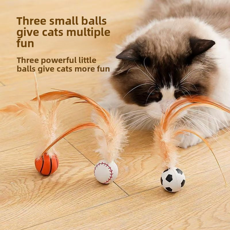 Feather Pet Toy Made Of Durable Rubber, Perfect For Interactive Play With Your Cat